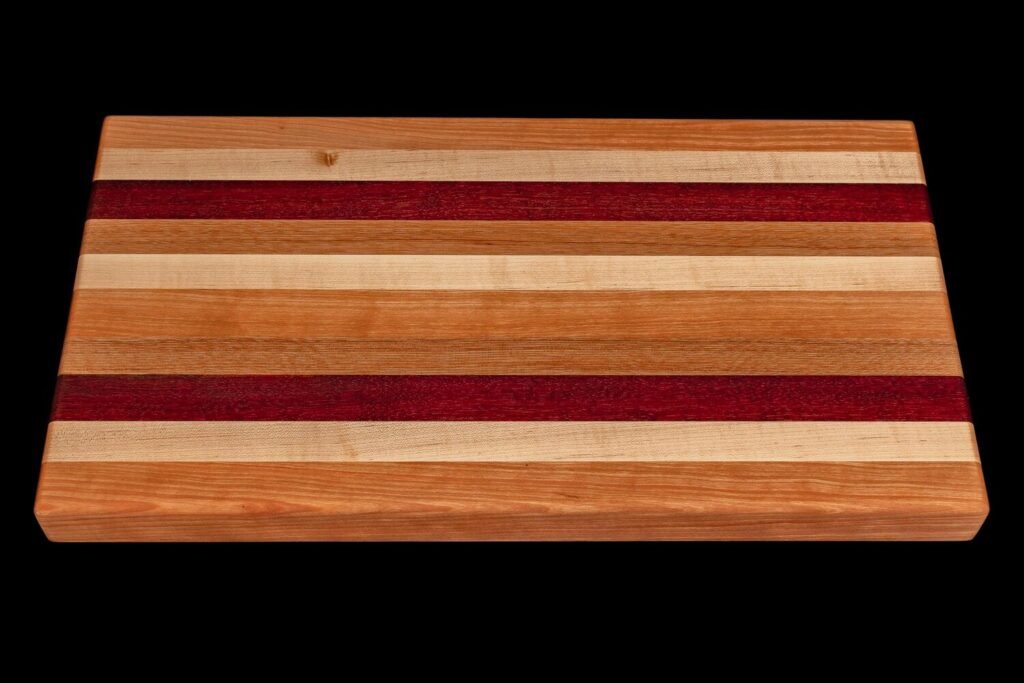 Maple, Sapele and Purpleheart Edge Grain Cutting Board | Handmade Butcher Block | Meat & Cheese Board | Butcher Block | Kitchen Housewarming Gift