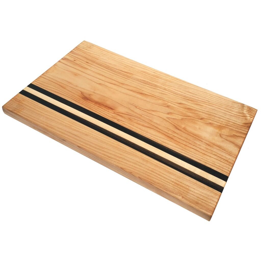 Maple with Walnut Inlay Edge Grain Cutting Board | Handmade Butcher Block | Meat & Cheese Board | Butcher Block | Kitchen Housewarming Gift